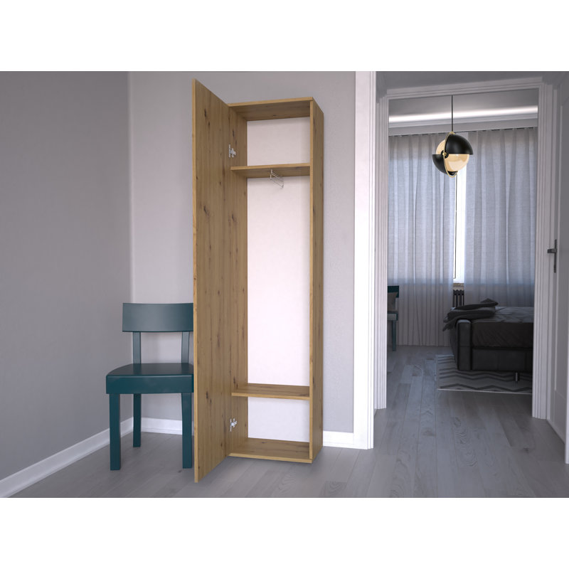Modern Entryway Hall Tree with Wardrobe, Drawers & Coat Rack – Freestanding Hallway Storage Cabinet for Entryway, Mudroom, Bedroom & Foyer