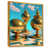 Toile avec cadre flottant or