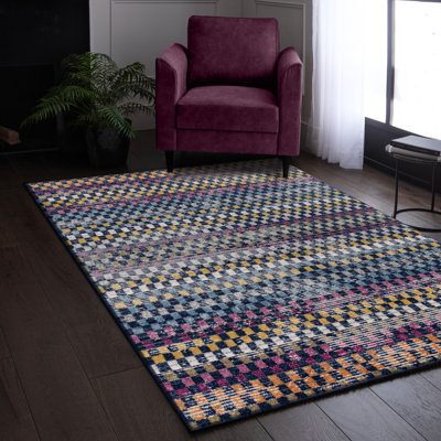 Ralph Geometric Blue Multi Area Rug