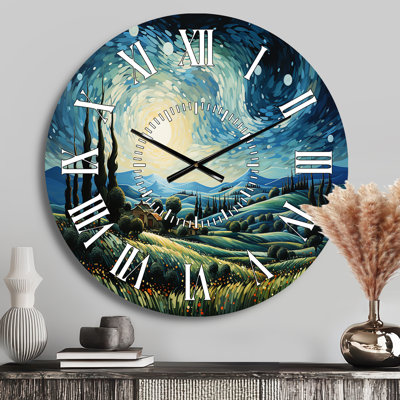 Horloge murale Vangogh The Swaying Cypress I - Vangogh