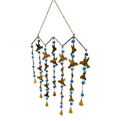 Hummingbird Bead Chime - Burnt Gold