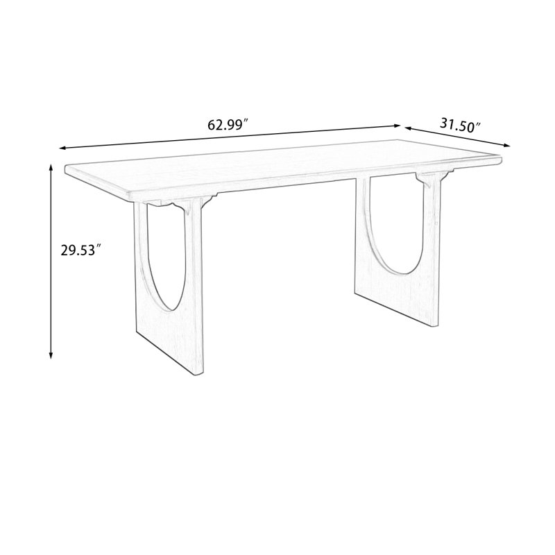 Table de salle à manger 62,99 po, H 29,53 po x L 62,99 po x l 31,5 po