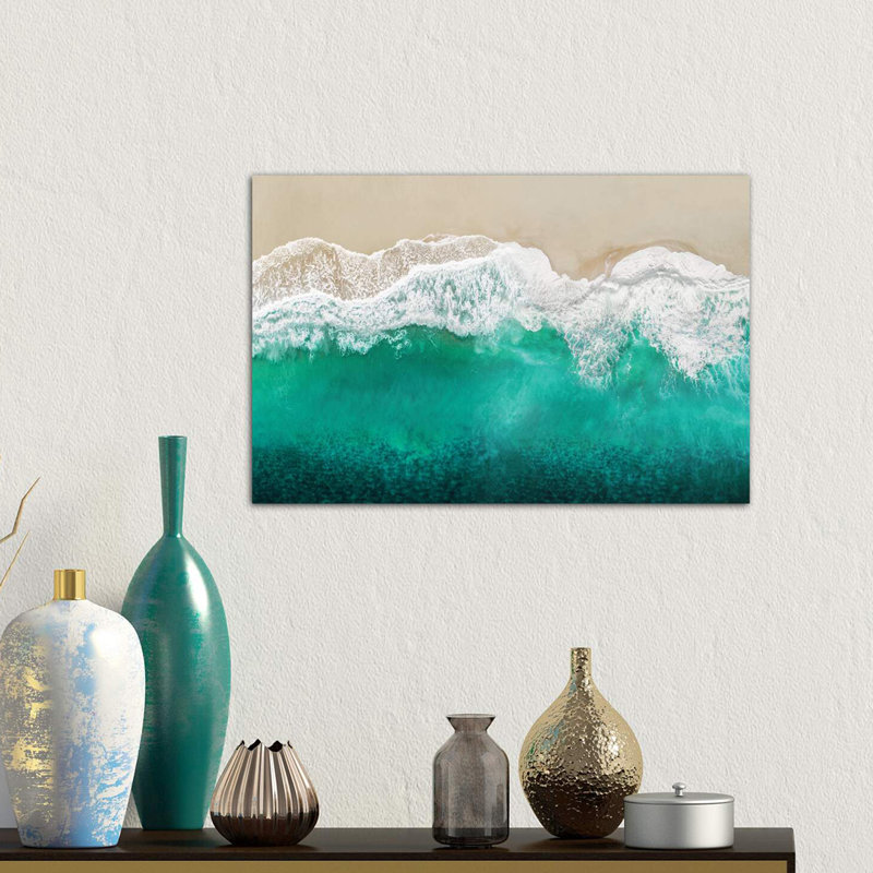 Teal Ocean Waves From Above I by Maggie Olsen - Wrapped Canvas Print, 66.04 cm H x 45.72 cm W x 3.175 cm D