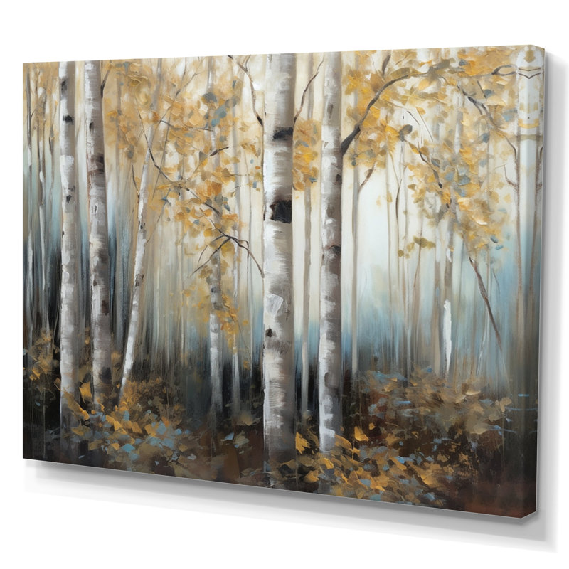 «Saco Birch Tree Forest Wonderland I», reproduction sur toile, H 24 po x l 32 po x P 1 po, Toile tendue
