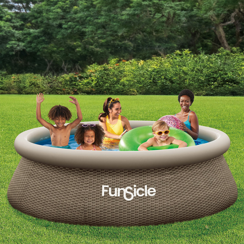 Funsicle 10ft Round Brown Inflatable Above Ground Pool with Pump
