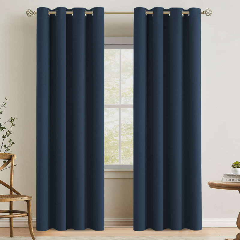 Room Darkening Curtains for Bedroom 42"/52" Wide Curtains Thermal Insulated 100”/120“/180” Wide Long Room Darkening  Curtains for Living Room Outdoor Privacy Energy Saving Curtains for Patio Door Grommet 1 Panel