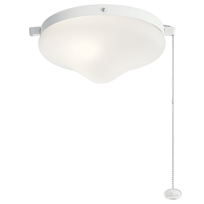 Ventilateur de plafond à DEL 2 lumières, Blanc mat