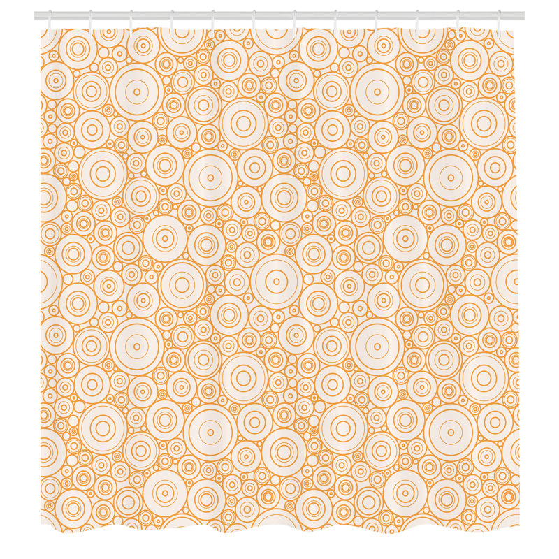 Geometric Shower Curtain with Hooks Included, 75" H x 69" W, Apricot