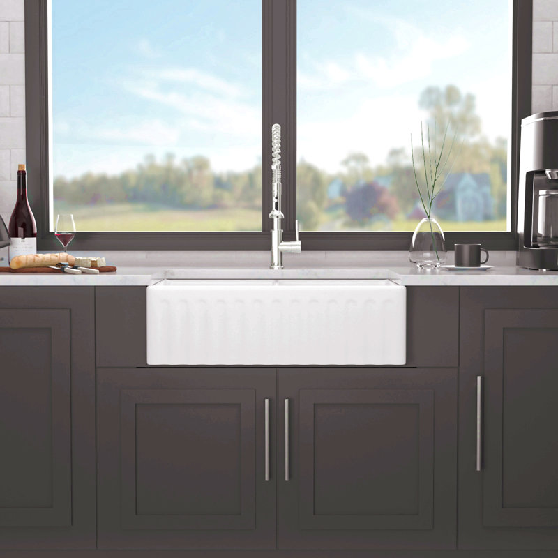 White Farmhouse Sink - White Ceramic Farm Kitchen Sink