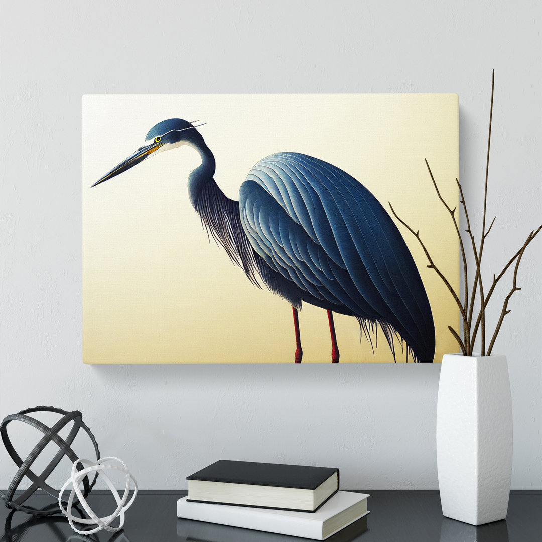XXX-H1022-358X A Dazzling Heron Bird - Wrapped Canvas Print