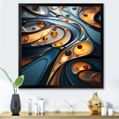Or et émeraude fractale vague I - impression d'art mural fractal