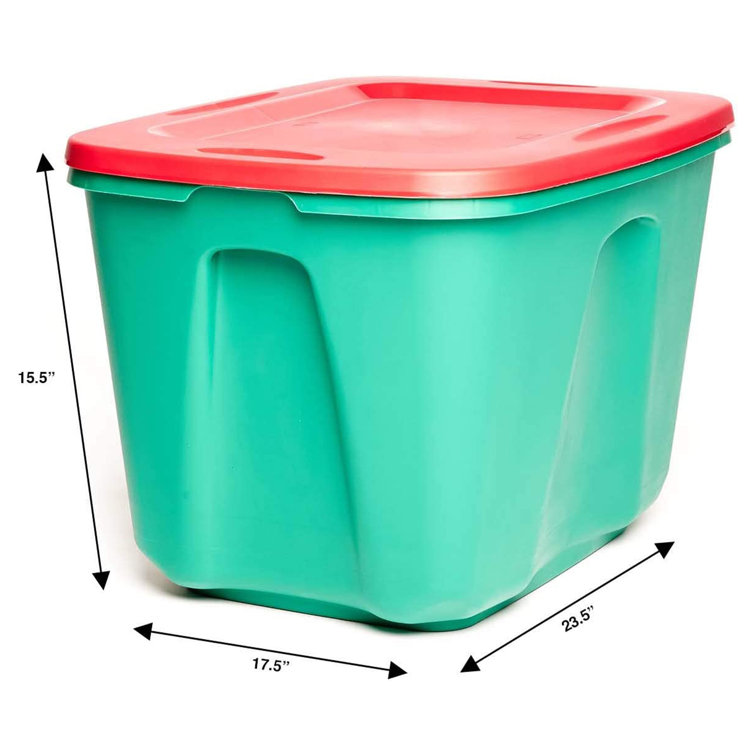 Homz Plastic 18 Gallon Utility Storage Bucket Tub Organizing