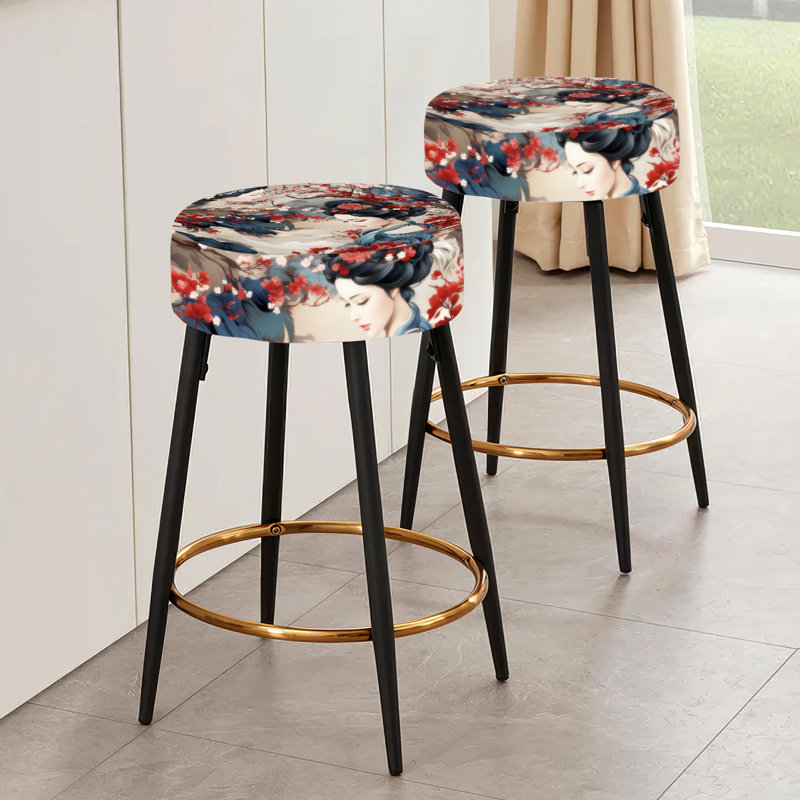Geisha Grace - Ensemble de 2 tabourets de bar orientaux