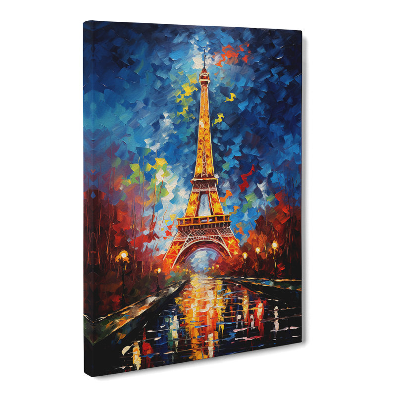 Eiffel Tower Action Painting - Wrapped Canvas, 60cm H x 40cm W x 3cm D