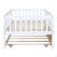 Lit de jour simple en bois avec lit gigogne et barrière de sécurité, blanc