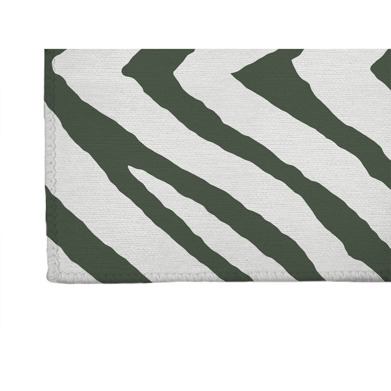 Zebra Stripe Non-Slip Outdoor Rug, Runner 2'6" x 8'