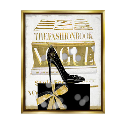 " Fashion Books Stacked Glam Heels " by Madeline Blake
