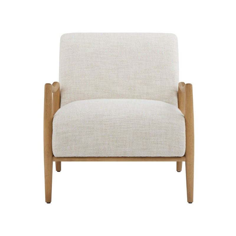 Universal Upholstery Chair, Beige Polyester/Medium Yellow Wood