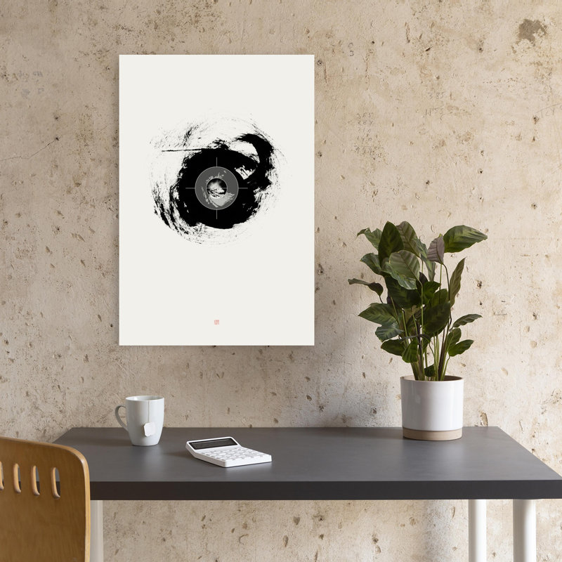 Art abstrait abstrait abstrait contemporain "Enso", 18" H x 12" W
