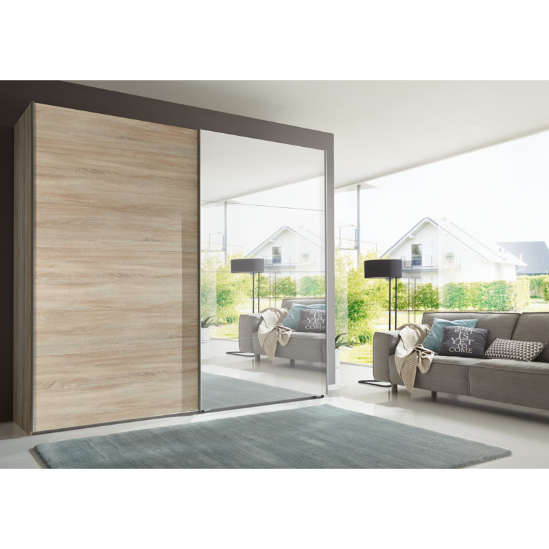 Addington 2 Door Manufactured Wood Wardrobe, Basic, Light Grey