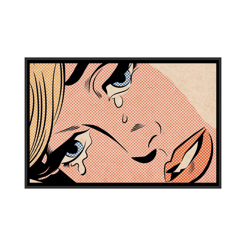 Crying Woman III by Joseph McDermott - Print on Canvas, 101.6 cm H x 66.04 cm W, Black Framed
