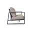 Ensemble de meubles de patio 3 pièces en aluminium gris foncé avec coussins beiges, canapé et fauteuil club