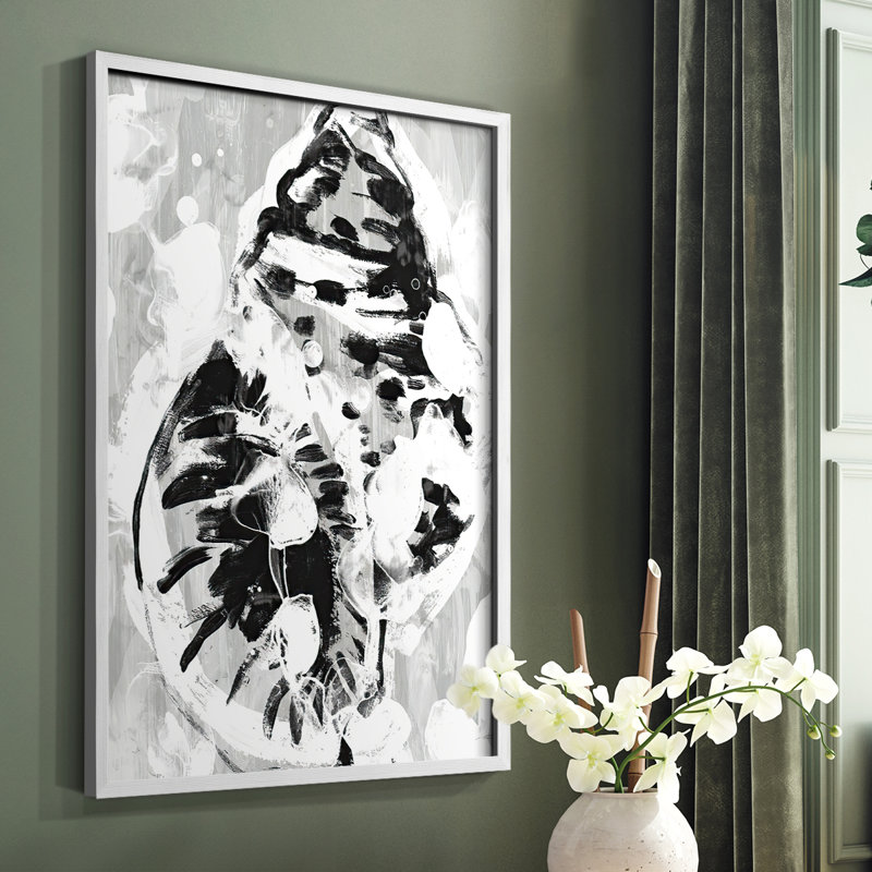 Impression encadrée Ocean Inkblot IV - bois massif, Cadre simple blanc, H 10 po x l 8 po
