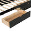 Lit plateforme simple en bois avec tête de lit à DEL, bureau à DEL, USB et deux tiroirs de rangement, noir-1253261925