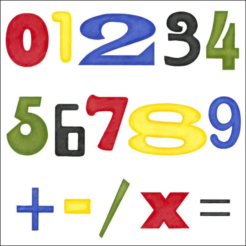 Kids Room Numbers by Megan Meagher - Wrapped Canvas Art Prints, 30cm H x 30cm W