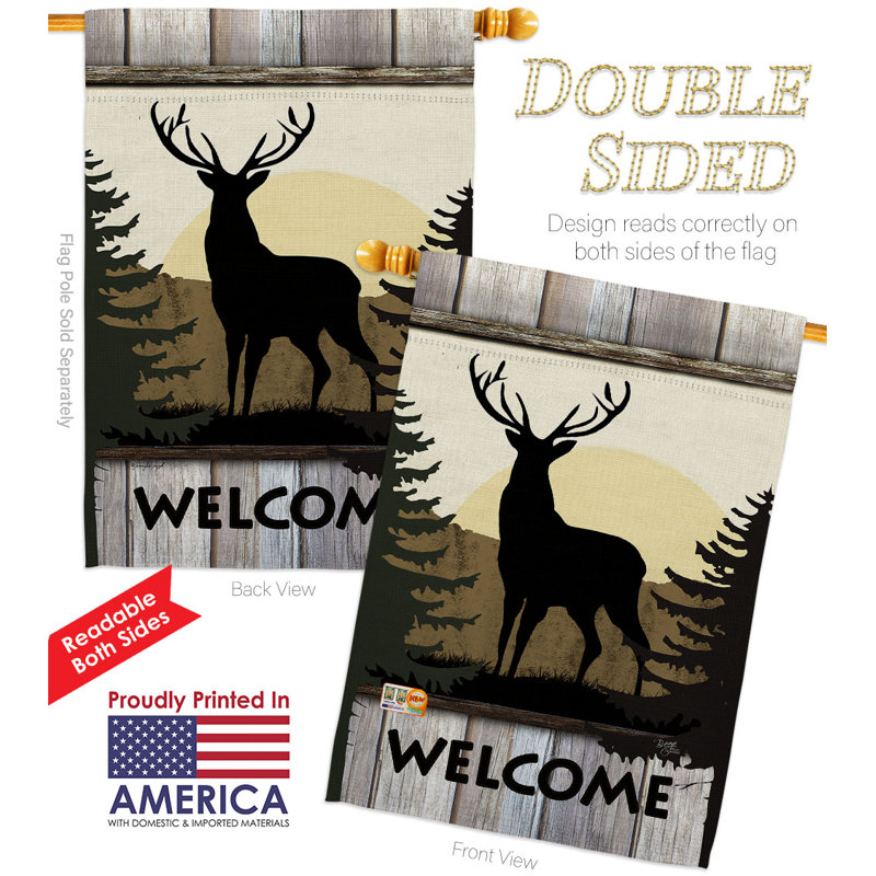 Drapeau de maison 40 po x 28 po Deer