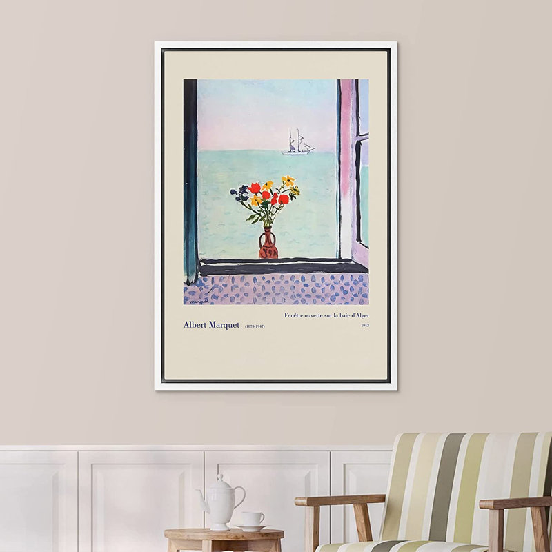«Algérien Bay Window» par Albert Marquet, impression sur toile, H 36 po x l 24 po x P 1,5 po, Cadre blanc