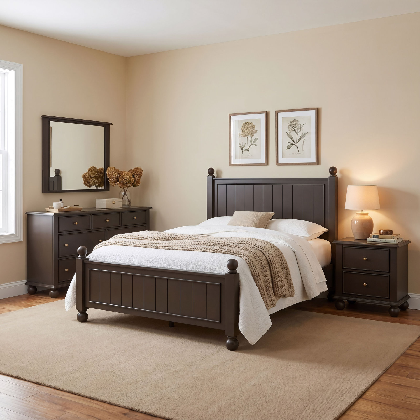 Selby Mahogany Nightstand, Bourbon