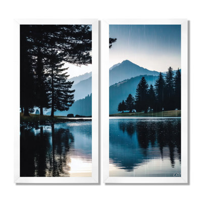 Morning Lake Calm In Vancouver - Vancouver , Black Cityscape Wall Art Set Of 2