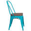 Chaise empilable en métal avec siège en bois Kewaunee-305070522