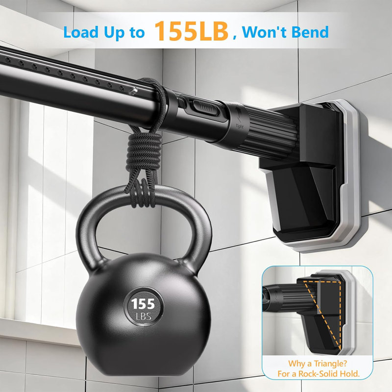 Heavy Duty Tension Curtain Rod 41-88" – No Drilling, Adjustable, Rustproof