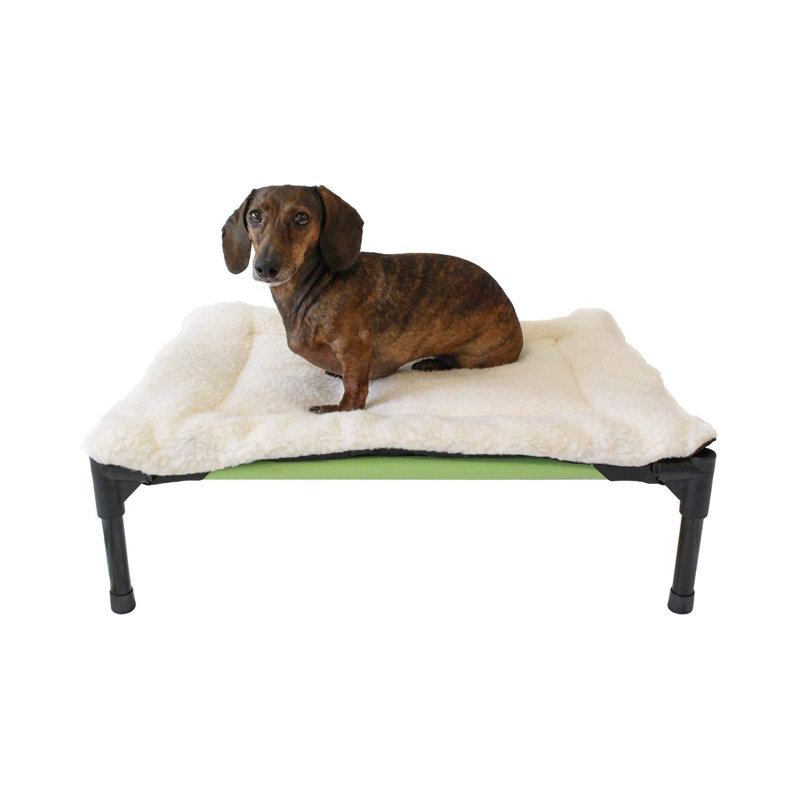 Large White Fleece Dog Bed Topper for Elevated Cot