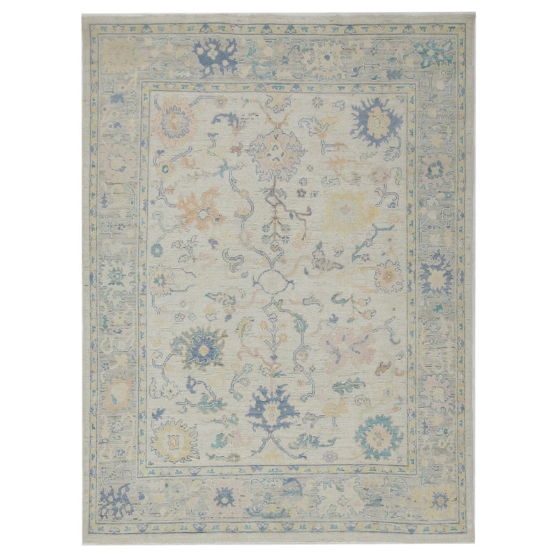 Pacific Ushak Wool Weft 8x10 Lime / Multi Transitional Hand Knotted Rug