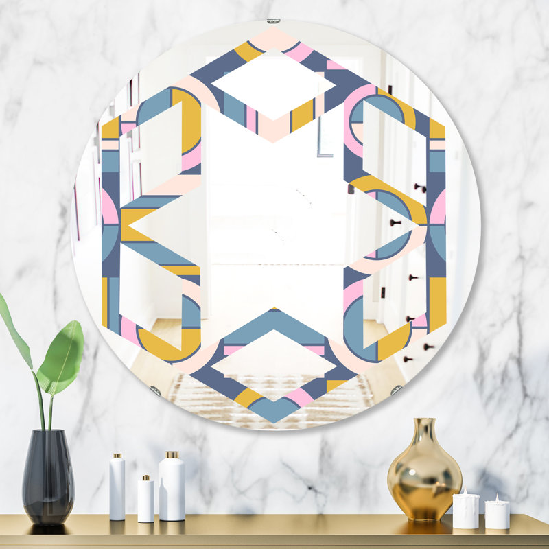 Miroir mural Hexagon Star, H 31,5 po x l po, Étoile hexagonale circulaire