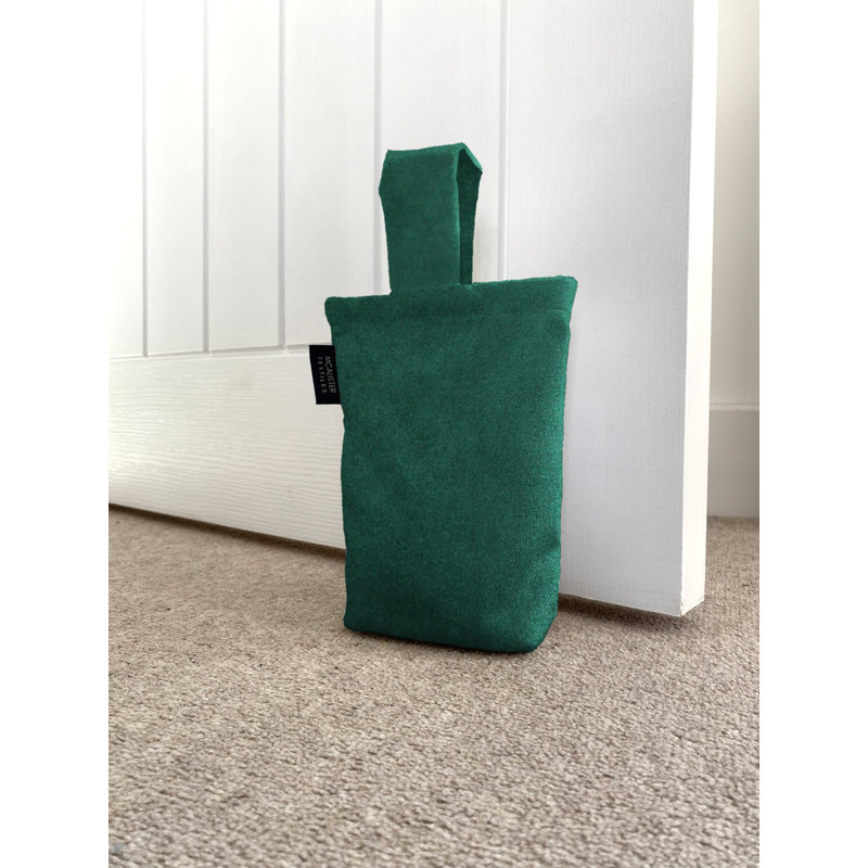 Matt Fabric Floor Stop, Velvet, Dark Green