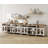 White Buffet Cabinet With 4 Glass Doors Set Of 2, Large Coffee Bar Tables  With 9 Storages, Modern Farmhouse Sideboard Credenza For Dining Room, Antique White, 140 Inch