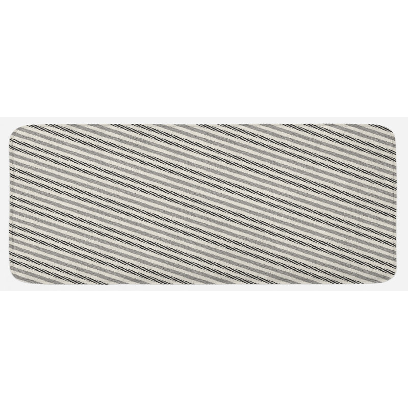 Rustic Striped Synthetic Kitchen Mat