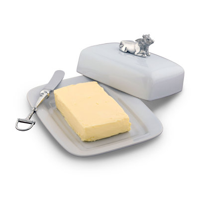 Garden Friends Stoneware Butter Dish