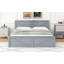 Lit plateforme en bois avec quatre tiroirs de rangement et pieds de soutien-795719955-795719953