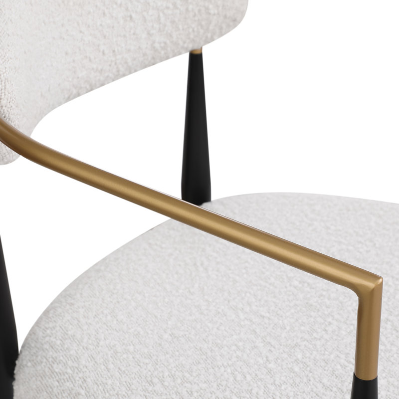 Amen Upholstered Bar Stools, White/Black Base, Bar Stool (30.25" Seat Height)