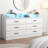 Vikky 6 Drawers Dresser with Power Outlet, Chest of Drawers with LED Light, Modern Dresser Organizer-1059263507