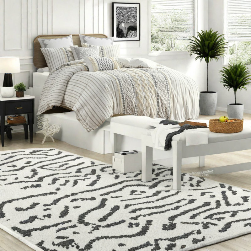 Elegant Cotton Bedding Sets, Multicolor Mid-century Style For Bedroom