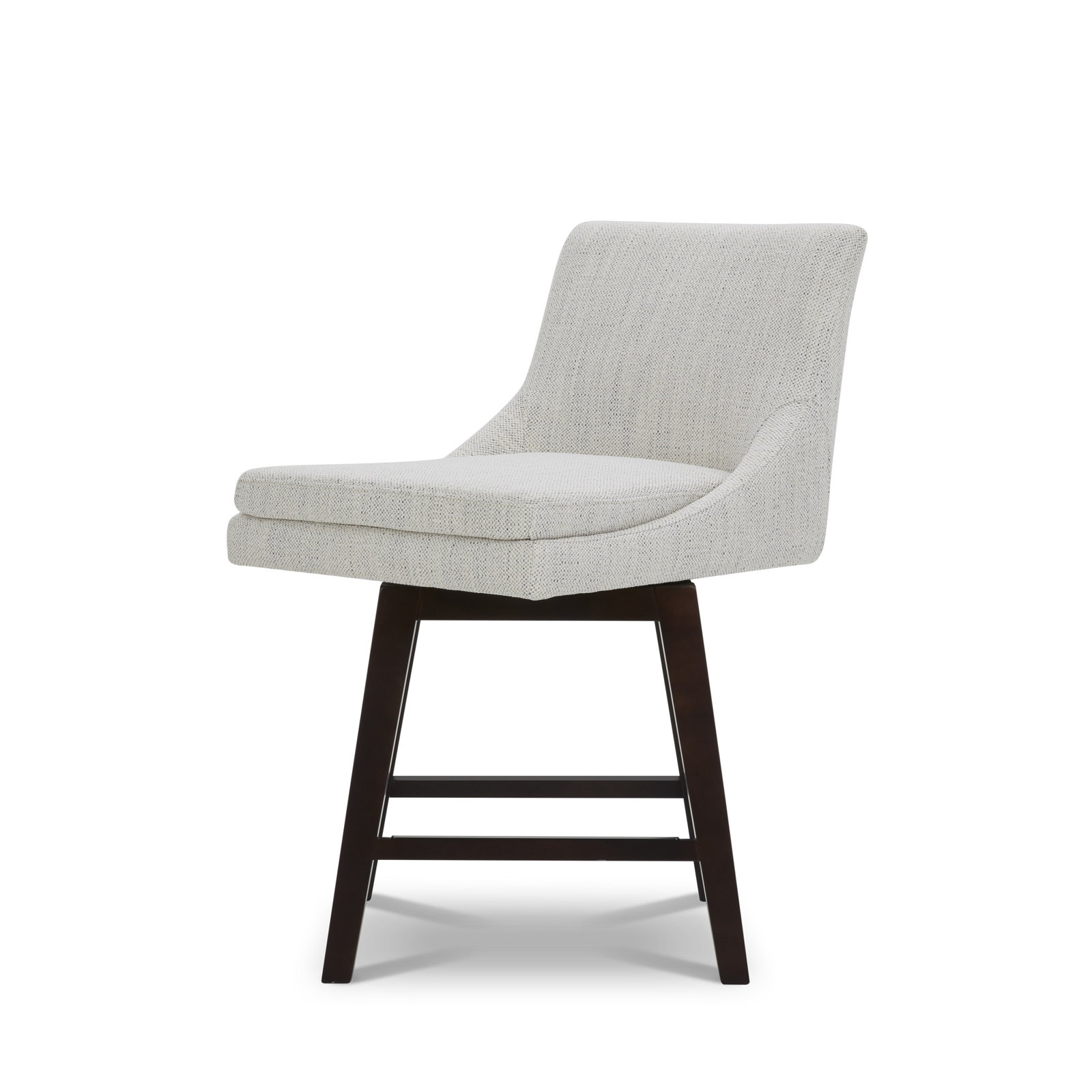 Zahara 26" Upholstered Swivel Counter Stool, Prestige Ivory Basketweave/Brown, Counter Stool (26” Seat Height)