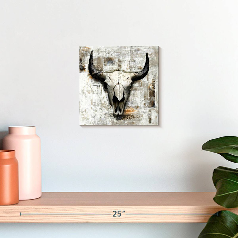 White Cowskull, 10" H x 10" W