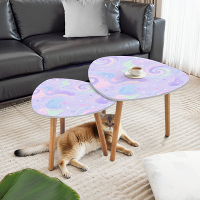 Ensemble de 2 tables basses gigognes Triangle