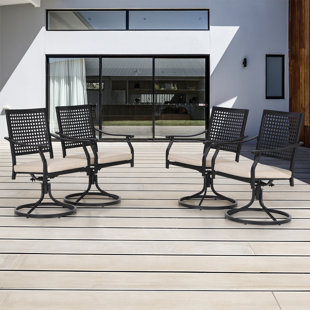 Steel Outdoor Dining Armchair with Cushion